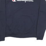 CHAMPION Mens Navy Blue Cotton Blend Crew Neck M Logo Sweatshirt Pullover