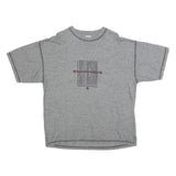 VINCI Womens Grey Graphic T-Shirt L Short Sleeve Crew Neck Cotton Blend