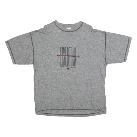 VINCI Womens Grey Graphic T-Shirt L Short Sleeve Crew Neck Cotton Blend