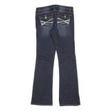 RUE21 Womens Slim Bootcut Denim Dark W32 L34 Stylish Embroidered Back Pockets