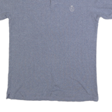 CHAPS RALPH LAUREN Mens Blue Short Sleeve Plain Polo Shirt S Cotton Blend