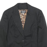 DOLCE & GABBANA Womens Black Blazer Jacket S Cotton Blend Plain Button Detail