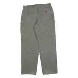 CARHARTT Mens Cotton Blend Grey Relaxed Straight Trousers W36 L34 Workwear