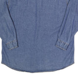 WHITE MOUNTAIN Mens Blue Denim Shirt L Button-Down Collar Casual Cotton