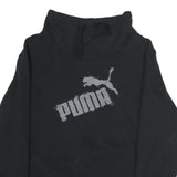 PUMA Womens Black Cotton Crew Neck Sweatshirt UK 12 Logo Print Pullover