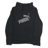 PUMA Womens Black Cotton Crew Neck Sweatshirt UK 12 Logo Print Pullover