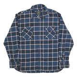 JACHS Mens Blue & Black Check Flannel Shirt XL Button Down Casual