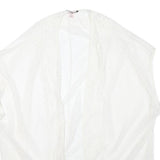 VICTORIA'S SECRET Womens White Lace Open Front Sleeveless Top M Lightweight