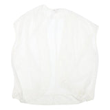 VICTORIA'S SECRET Womens White Lace Open Front Sleeveless Top M Lightweight