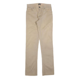 GAUDI Womens Cotton Slim Beige Trousers W28 L34 Button Closure Regular Leg
