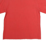 Womens Red Cotton Blend Shirt Short Sleeve Collar M Button Pocket Casual