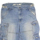 JETLAG Mens Shorts Blue Cargo Denim 2XL W40 Casual Heavy Duty Pocket