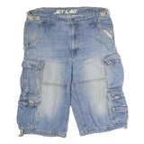 JETLAG Mens Shorts Blue Cargo Denim 2XL W40 Casual Heavy Duty Pocket