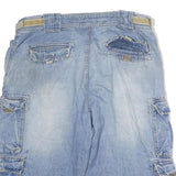 JETLAG Mens Shorts Blue Cargo Denim 2XL W40 Casual Heavy Duty Pocket