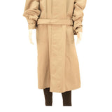 Mens Beige Cotton Blend Classic Coat L Button Closure Plain Stylish Lightweight