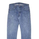 LEVI'S 501 Mens Jeans Blue Regular Straight Denim Medium W34 L32 Classic Zip