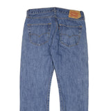 LEVI'S 501 Mens Jeans Blue Regular Straight Denim Medium W34 L32 Classic Zip