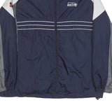 NFL Mens Blue & Grey Zip Jacket L Polyester Blend Striped Sports Team Casual