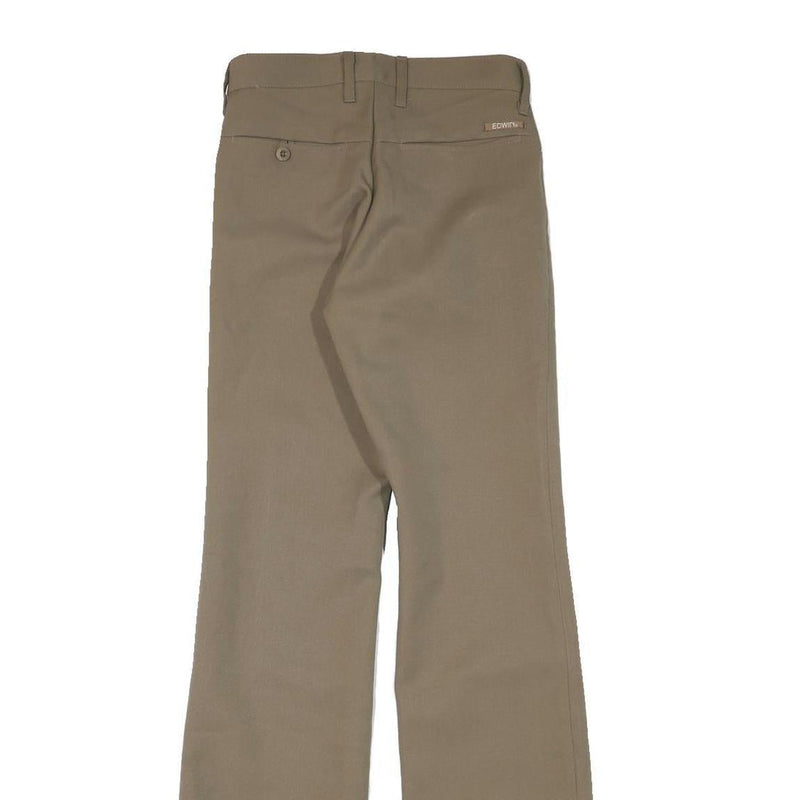 EDWIN Womens Beige Polyester Blend Regular Flared Trousers W25 L32 Comfortable