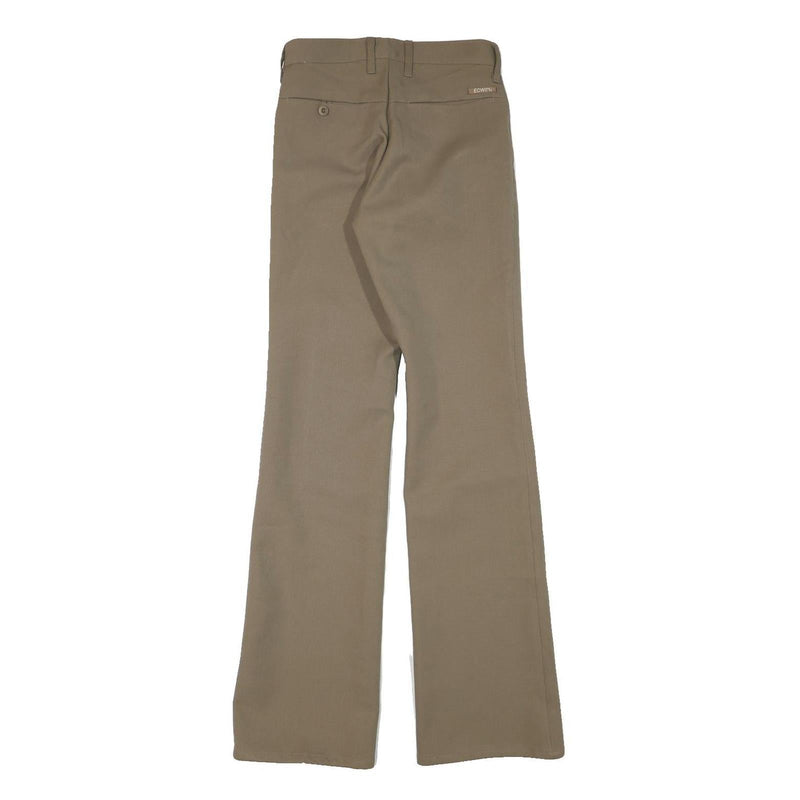 EDWIN Womens Beige Polyester Blend Regular Flared Trousers W25 L32 Comfortable