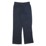 DICKIES Mens Regular Navy Blue Zip Cotton Blend Trousers W30 L30 Workwear