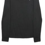 TOMMY HILFIGER Womens Black Plain Jumper Square Neck Basic Knit M Casual Cotton