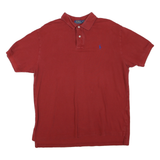 POLO RALPH LAUREN Mens Red Short Sleeve Plain XL Cotton Blend Polo Shirt