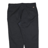 DICKIES Mens Cotton Blend Black Regular Straight Trousers W42 L32 Workwear Zip