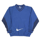 NIKE Boys Blue & Navy V-Neck XL Sweatshirt Pullover Swoosh Logo Sportswear
