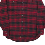 JACHS Mens Red & Black Plaid Shirt M Cotton Blend Casual Button Shirt