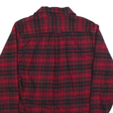 JACHS Mens Red & Black Plaid Shirt M Cotton Blend Casual Button Shirt