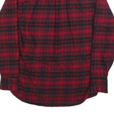 JACHS Mens Red & Black Plaid Shirt M Cotton Blend Casual Button Shirt