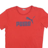 PUMA Mens Red Graphic T-Shirt XS Short Sleeve Crew Neck Cotton Blend Casual