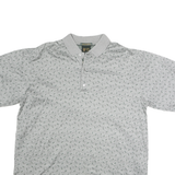 BOBBY JONES Mens Grey Cotton Short Sleeve Printed M Polo Shirt Casual Golf