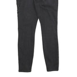 ZARA Womens Regular Black Skinny Denim Cotton Blend W30 L28 Embroidered Detail