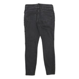 ZARA Womens Regular Black Skinny Denim Cotton Blend W30 L28 Embroidered Detail