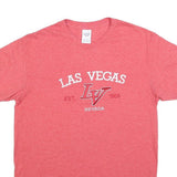 DELTA Mens Red Las Vegas Cotton Blend T-Shirt M Short Sleeve Crew Neck Casual