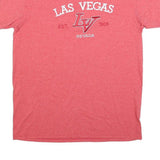 DELTA Mens Red Las Vegas Cotton Blend T-Shirt M Short Sleeve Crew Neck Casual