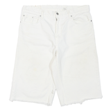 LEVIS Womens White Denim Cut-Off Shorts M W34 Casual Frayed Hem Cotton Blend