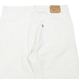 LEVIS Womens White Denim Cut-Off Shorts M W34 Casual Frayed Hem Cotton Blend