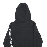 CARHARTT Womens Black Hoodie S Pullover Cotton Blend Casual Logo Print