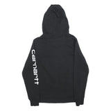 CARHARTT Womens Black Hoodie S Pullover Cotton Blend Casual Logo Print