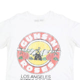 GUNS N ROSES Womens White Band T-Shirt L Short Sleeve Crew Neck Vintage Rock