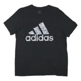 ADIDAS Mens Black Cotton Blend Graphic T-Shirt L Short Sleeve Crew Neck