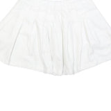 FADED ROSE Womens White Cotton Pleated Mini Skirt Butterfly Detail Size M