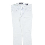 GUESS Womens Jeans White Slim Skinny Denim Light W27 L28 Zip Pockets Casual