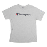 CHAMPION Mens Grey Cotton Graphic T-Shirt M Short Sleeve Crew Neck Casual Wear