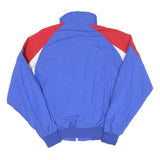 DUNBROOKE Mens Blue & Red Logo Zip Polyester Blend Jacket M Casual Retro