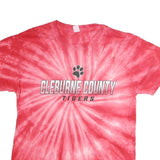 HANES Mens Red Tie Dye Graphic T-Shirt M Short Sleeve Crew Neck Casual