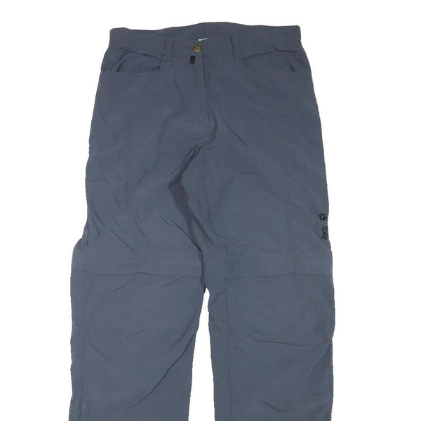 JACK WOLFSKIN Womens Polyester Blend Grey Relaxed Zip Trousers W29 L31 Outdoor